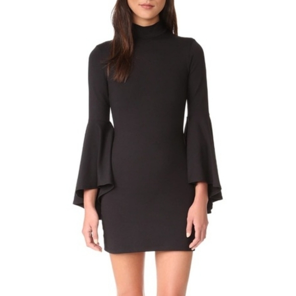 Susana Monaco "Izzie" Black Bell Sleeved Dress - Picture 1 of 9